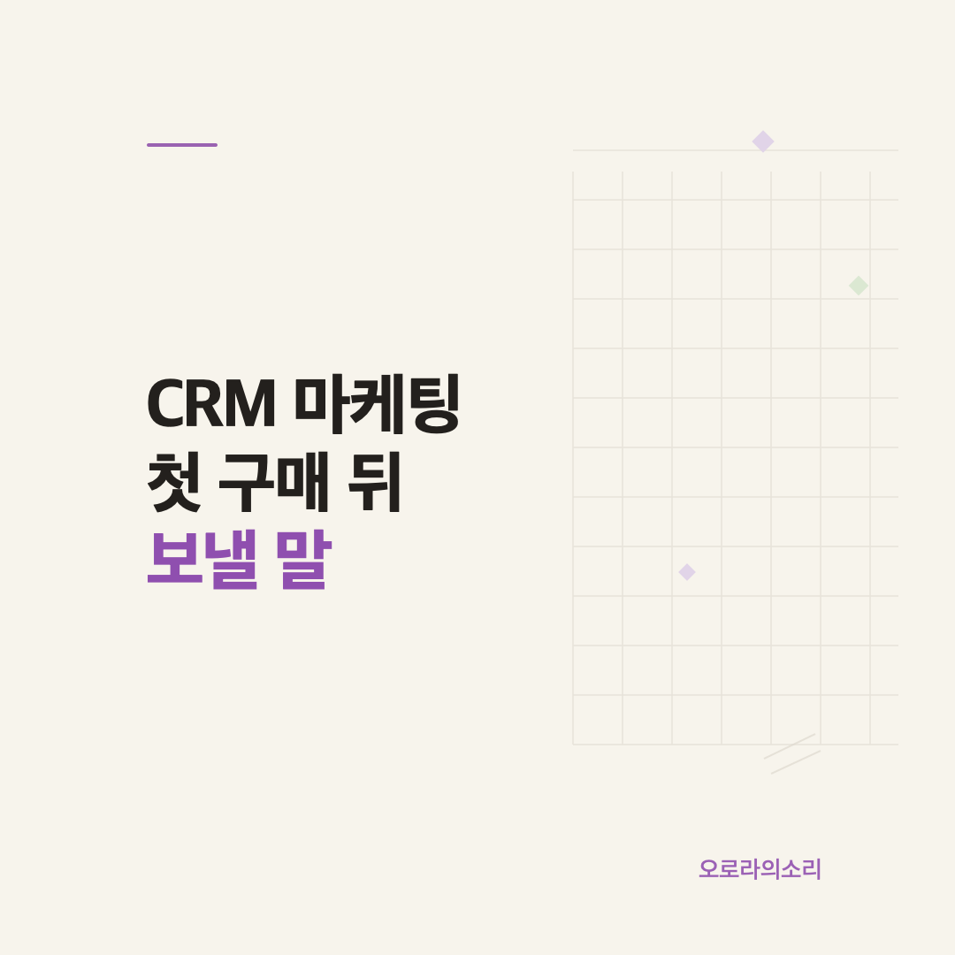 CRM 마케팅 첫 구매 뒤 보낼 메시지 정하는 법